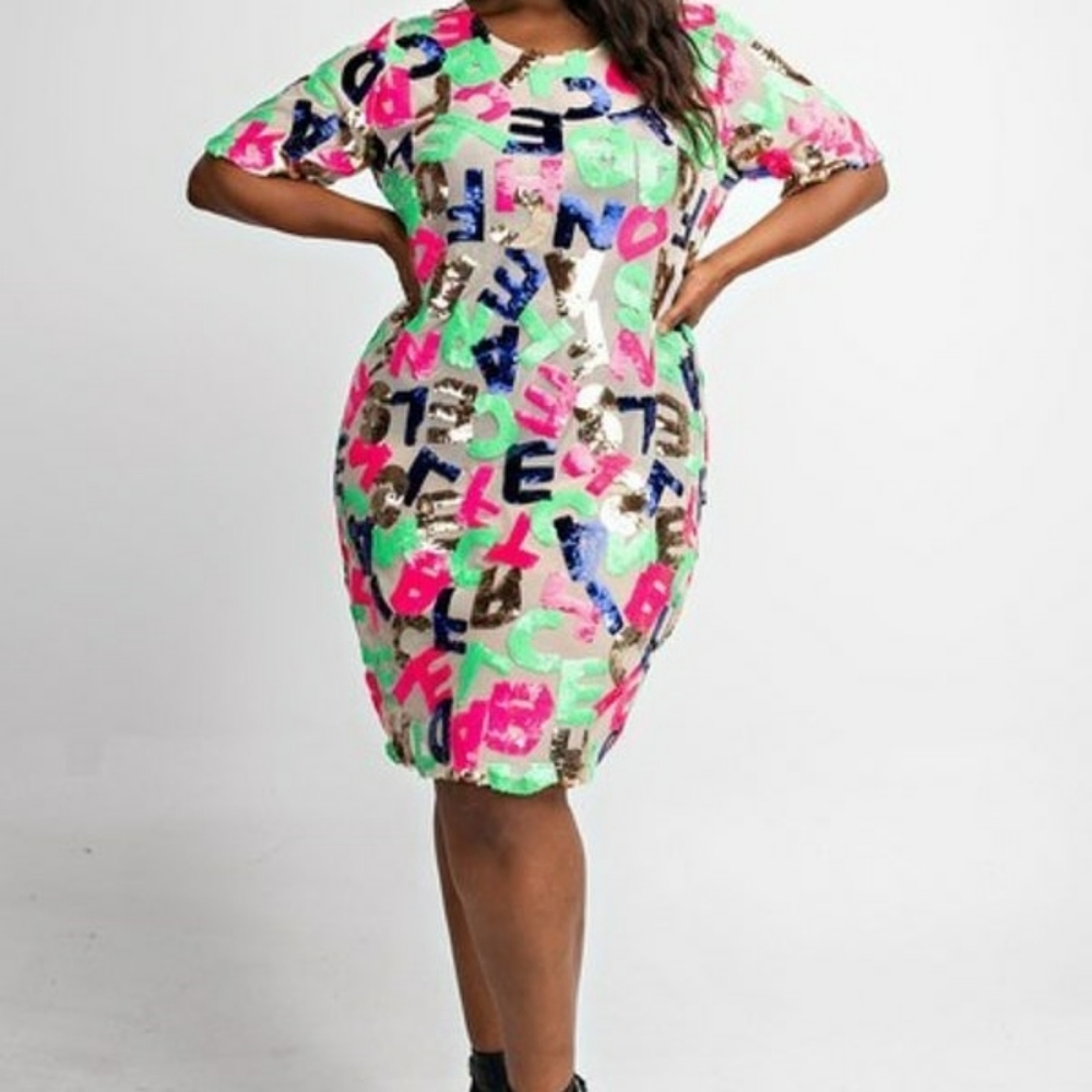Alphabet midi dress